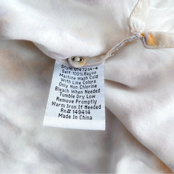 Johnny Was Calme Relaxed Boxy Button Up Blouse Creak Long Sleeve Tie Dye XS - Picture 8 of 11